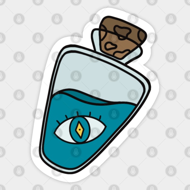 Blue Magic Potion Sticker by Fuineryn